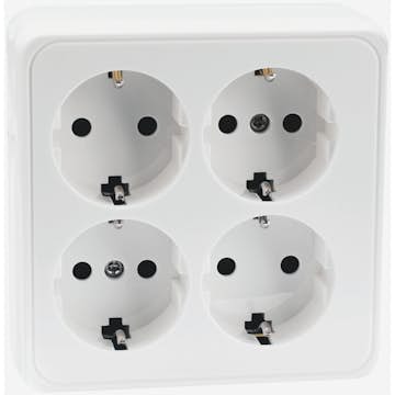 Uttag Malmbergs Gamma 4-Vägs Vit