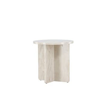 Sidobord Venture Home Ålesund Låg Runt Bord/Piedestal med Marmorlook