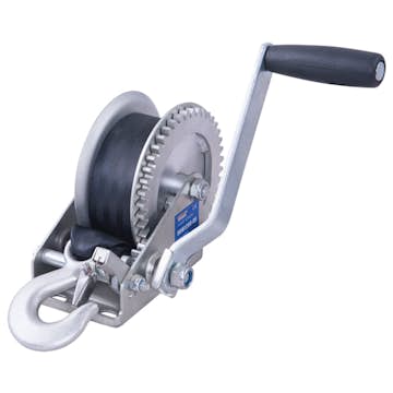 Trailervinsch Rock 545 kg inkl 8 M Band Med Krok