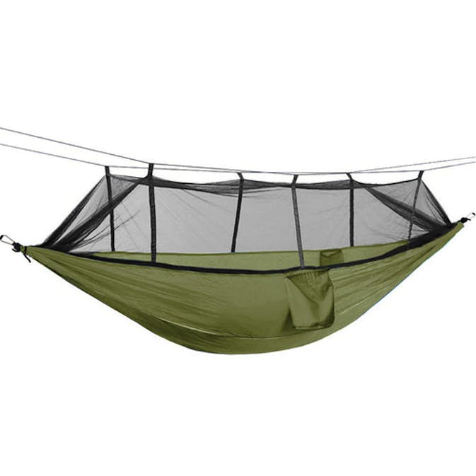Hängmatta Briv Parachute Style Med Myggnät 260x140 cm Mörkgrön