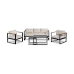 Loungegrupp deNoord Aspvik Soffgrupp Svart med Beige dynor