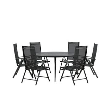 Matgrupp Venture Home Break Matgrupp Utomhus Rund 150 cm med 6 Break Positionsstol