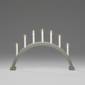 Adventsljusstake Gnosjö Konstsmide Båge 7 Ljusgrå/Grön