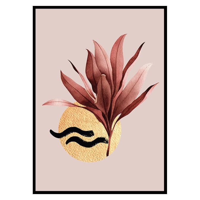 Poster Gallerix Abstract Leaves No1