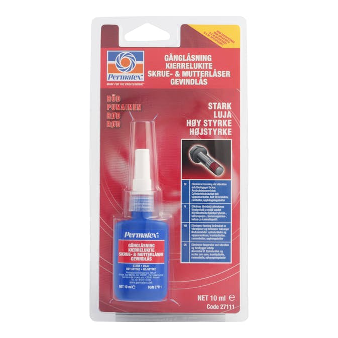 Gänglåsning Permatex Röd Stark 10ml