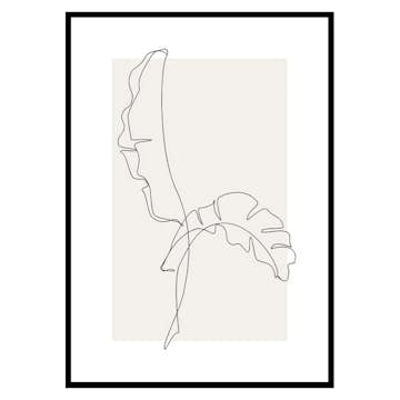 Poster Gallerix Banana Leaf Line Art No2