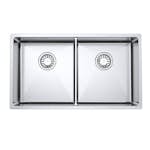 Diskho DecoSteel DI-ART 3636 Rostfri Dubbel med Korgventil & Vattenlås