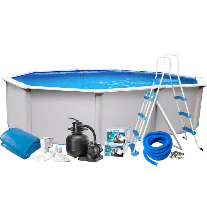 Poolpaket Swim & Fun Classic Pool Oval 120 Filtersystem