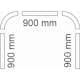 Duschstång Habo Skena 900x900x900 mm Vit