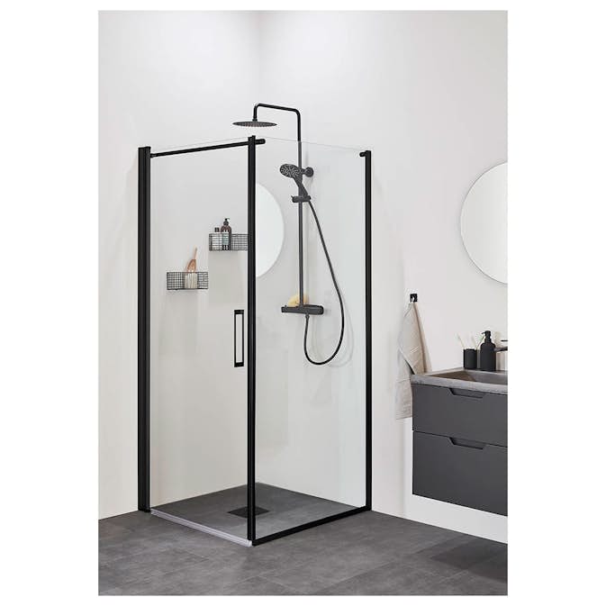 Duschhörn Noro Frost Concept Klarglas Svart