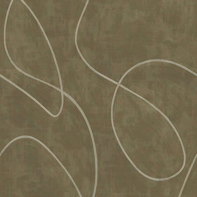 Fototapet Eijffinger Artifact väggbild Painted Lines Olive 312486