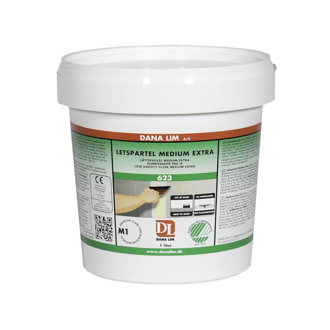 Lättspackel Danalim Medium 623 Extra Dana Thinner & Förtunning 1 Liter