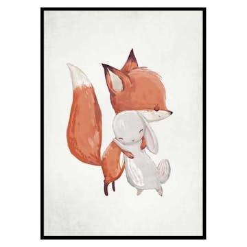 Poster Gallerix Watercolor Fox And Bunny