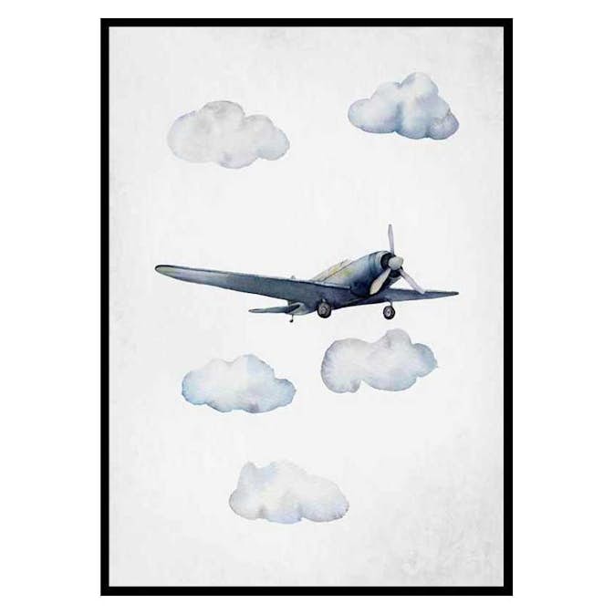 Poster Gallerix Watercolor Airplane