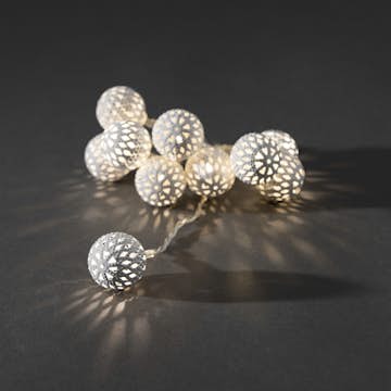 Ljusslinga Gnosjö Konstsmide 10 Metallbollar LED