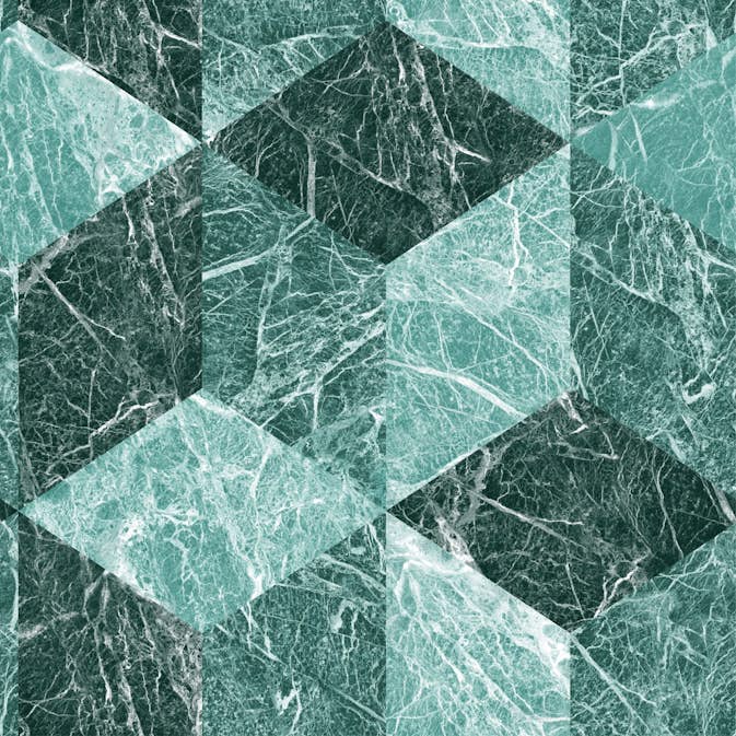 Tapet Origin 3D Marmor Motiv Smaragdgrön