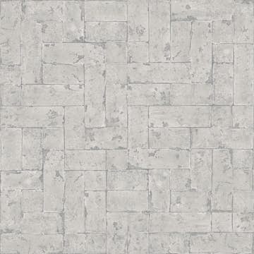 Tapet Origin Tegelvägg Ljusgrå