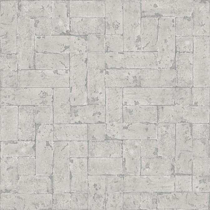 Tapet Origin Tegelvägg Ljusgrå