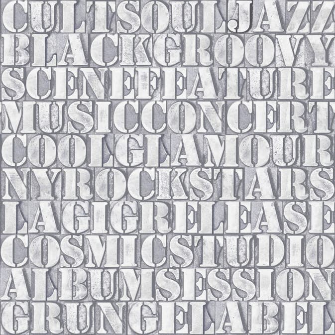 Tapet Origin Gamla Metalltryckta Bokstäver Ljusgrå