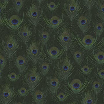 Tapet Origin Påfågelfjädrar Mossgrön