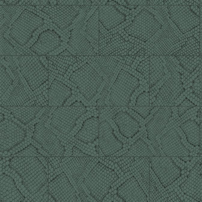 Tapet Origin Kakelmotiv med Ormskinn Tryck Blå