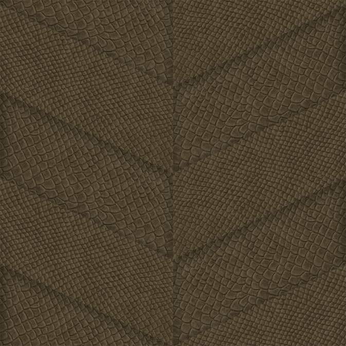 Tapet Origin Kakelmotiv med Ormskinn Tryck Brun