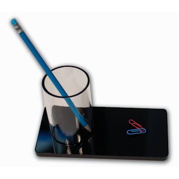 Pennställ KEBA med Magnetisk Gemhållare Svart/Transparent