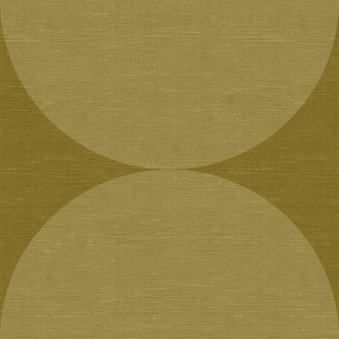 Tapet Origin XXL Halvcirklar i Retrostil Senapsgrön