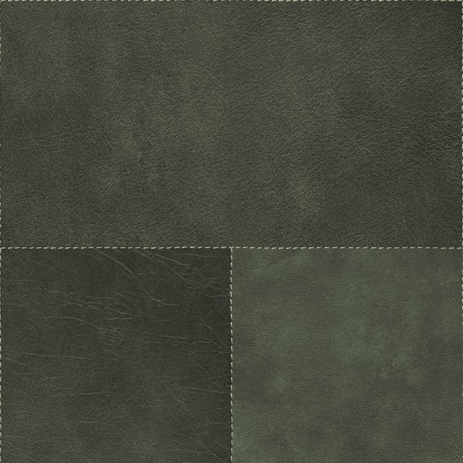 Tapet Origin XXL Kakelmotiv med Läder Look Mörkgrön
