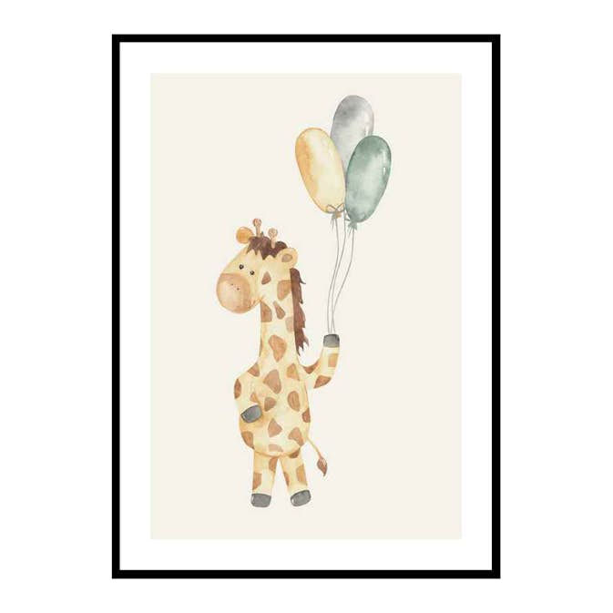 Poster Gallerix Giraffe Balloons
