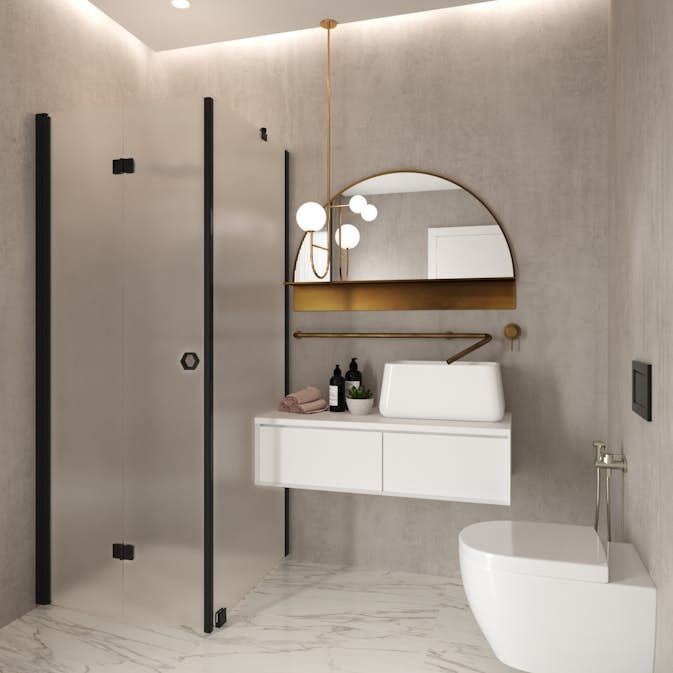 Duschhörn Hietakari Forma 369 Fast Vägg och Vikbar Dörr