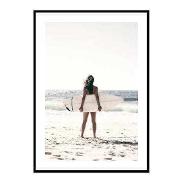 Poster Gallerix Surfer On Beach
