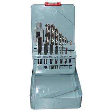 Gängverktygssats Hawk HSS M3-M12 15 delar