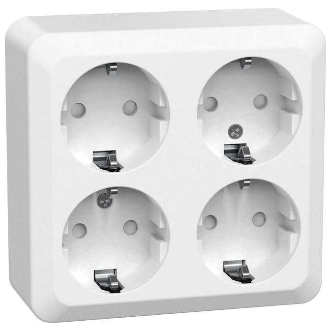 Vägguttag Gelia 4-vägs Jordat