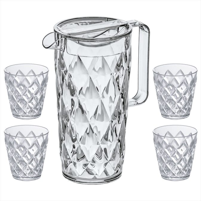 Karaff Inkl 4 Glas Koziol Crystal Set