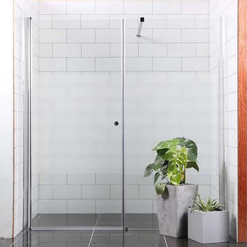Duschdörr Bathlife Mångsidig Rak Vägg + Rak Dörr Mellan Vägg Delvis Frostat Glas