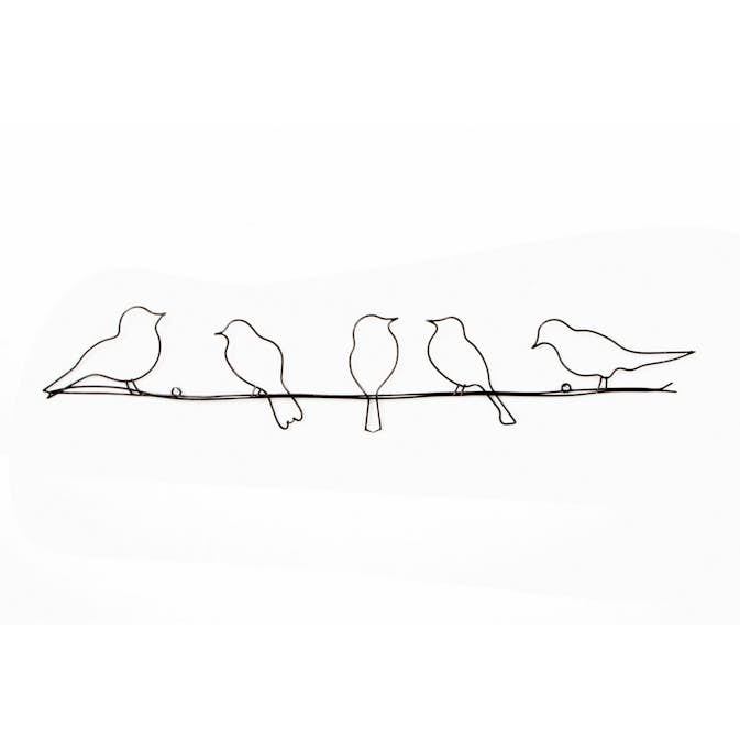 Metallkonst Art for the Home Birds on a Wire