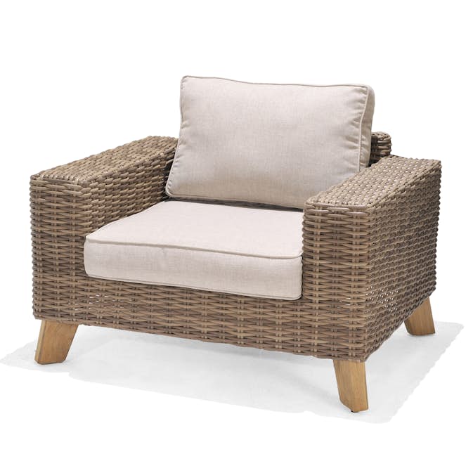 Loungestol LifestyleGarden Bahamas Utomhusfåtölj i Konstrotting, Aluminium & Teak