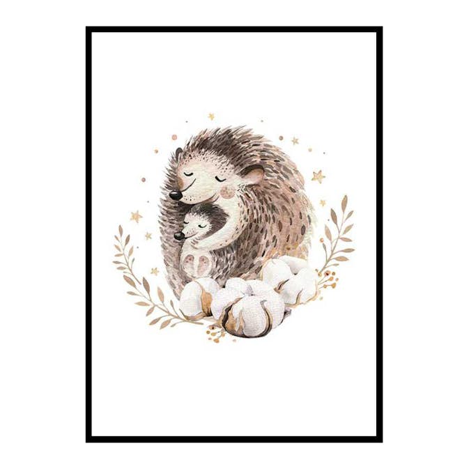 Poster Gallerix Watercolor Hedgehog Family