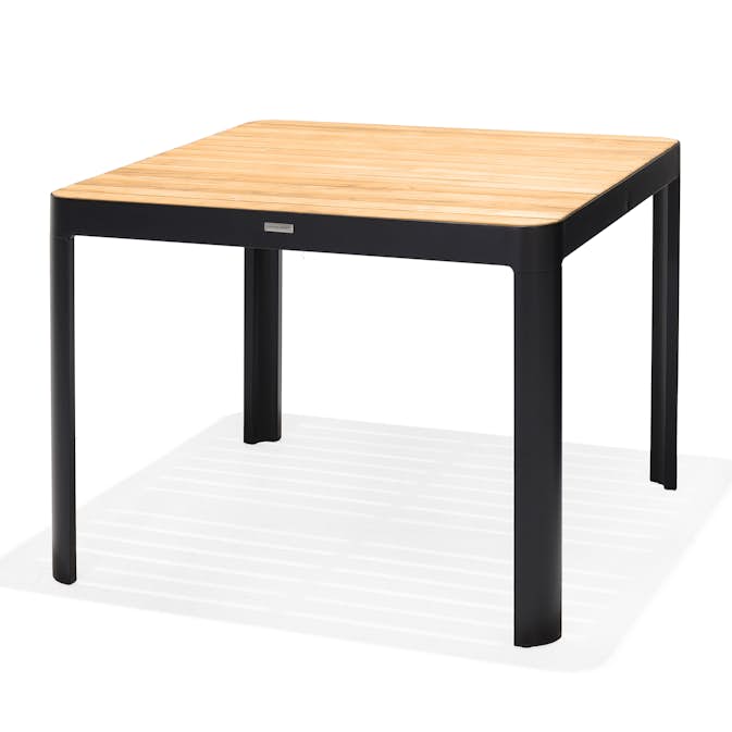 Utebord LifestyleGarden Portals Dark i Svart Aluminium och Teak, 95x75 cm