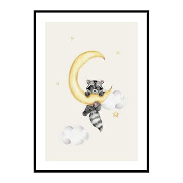 Poster Gallerix Raccoon And Moon