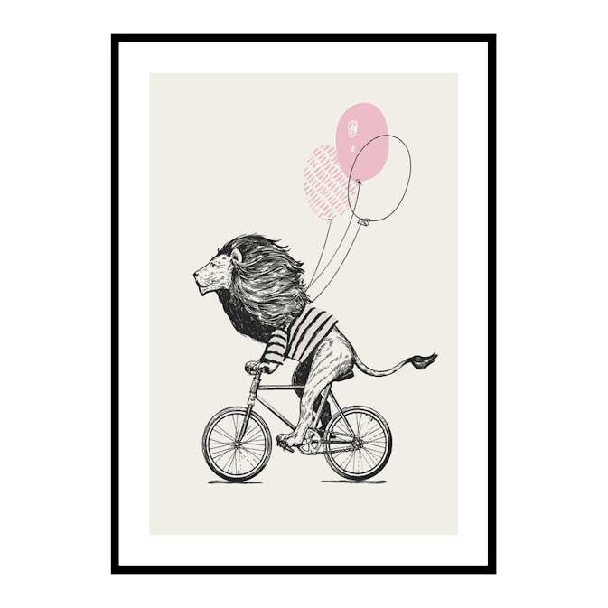 Poster Gallerix Lion On Bicycle