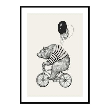 Poster Gallerix Bear On Bicycle