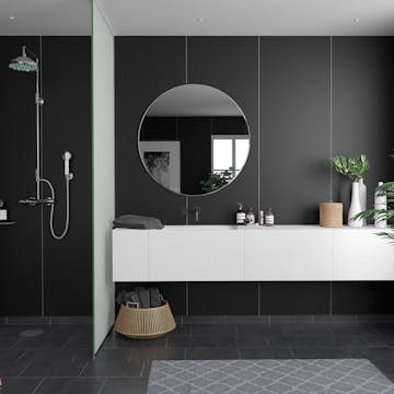 Våtrumsskiva Fibo Black 2024-M10 S