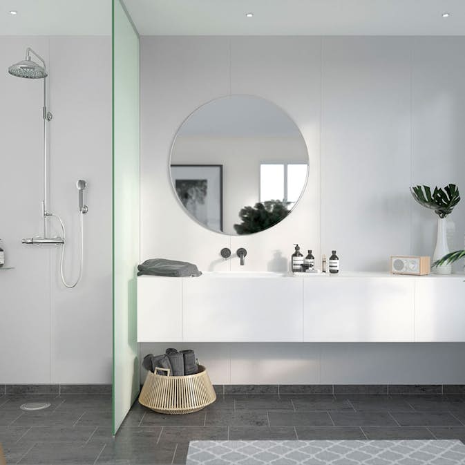 Våtrumsskiva Fibo White 2094-M10 S