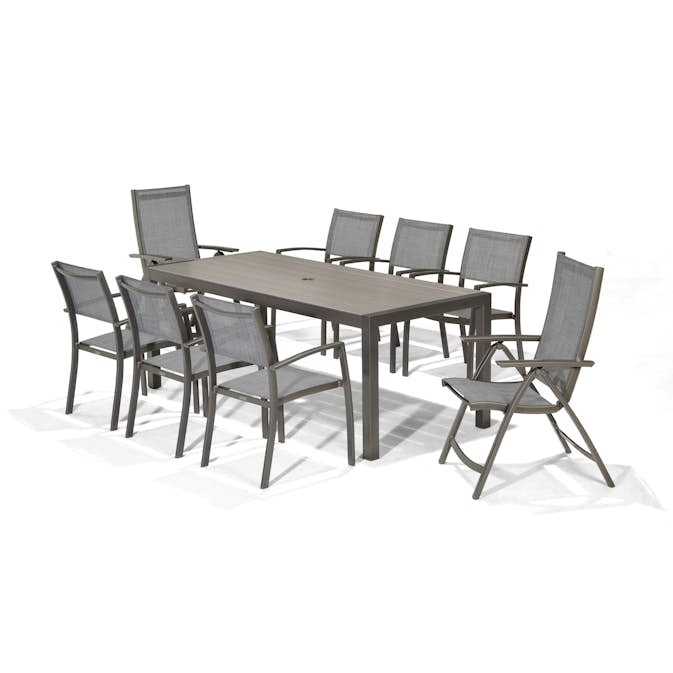 Matgrupp LifestyleGarden Solana med 6 Stolar och 2 Positionsstolar