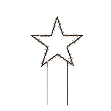 Julstjärna Gnosjö Konstsmide Svart På Pinne LED