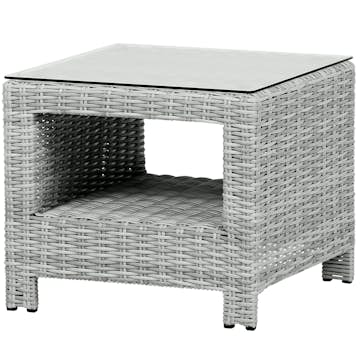 Sidobord VILA Vinga Utomhusbord i Rotting med Glasbordsskiva