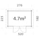 Stuga Palmako Alice 5,0 m2 (inv. 4,7 m2)