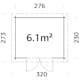 Stuga Palmako Alice 6,3 m2 (inv. 6,1 m2)
